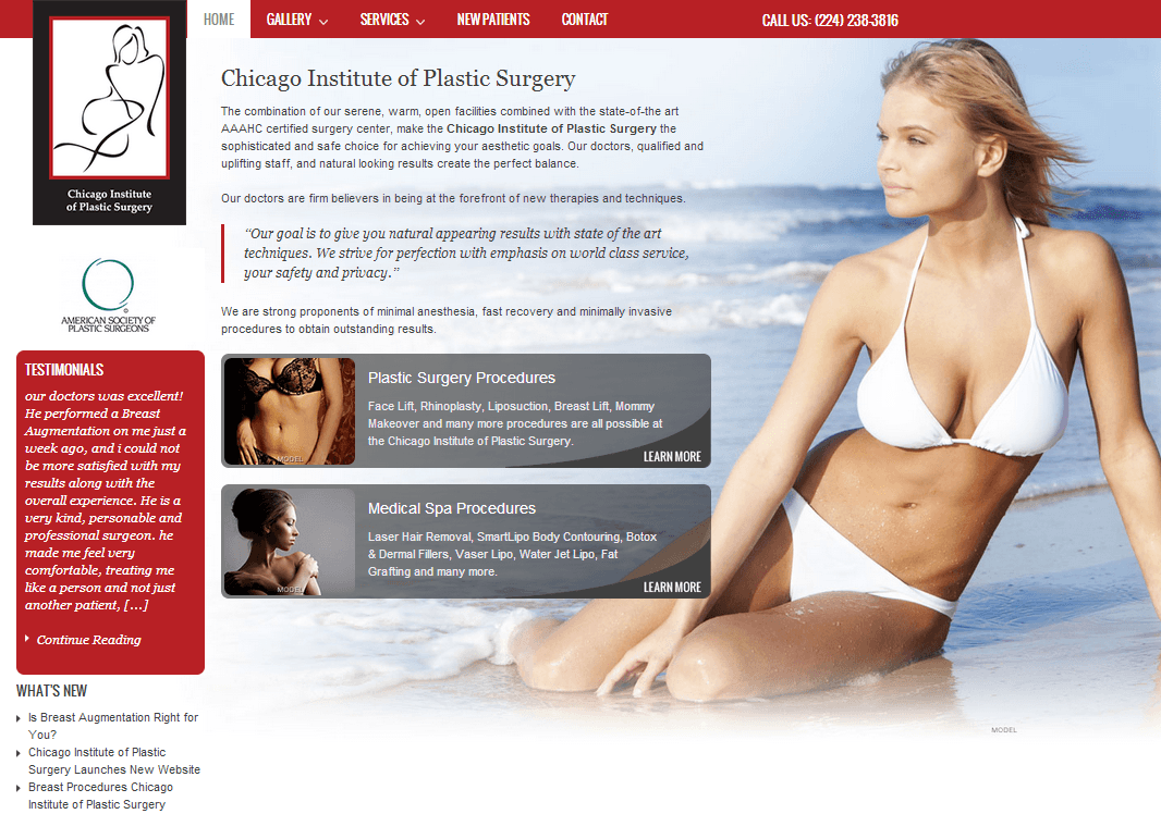 plastic surgery website design